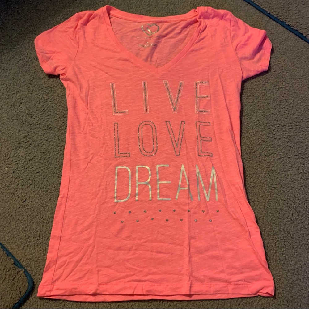 Cute Live Love Dream V Neck Tee